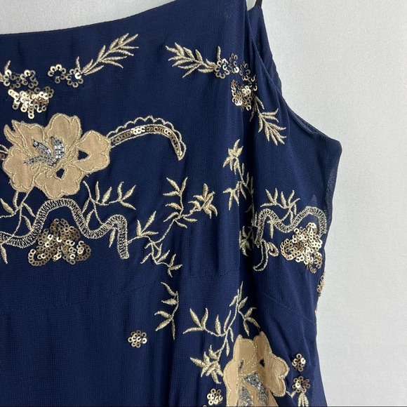 ANTHROPOLOGIE Allaire Embroidered Slip Dress Sequined NWT in XXSP - Picture 4 of 9